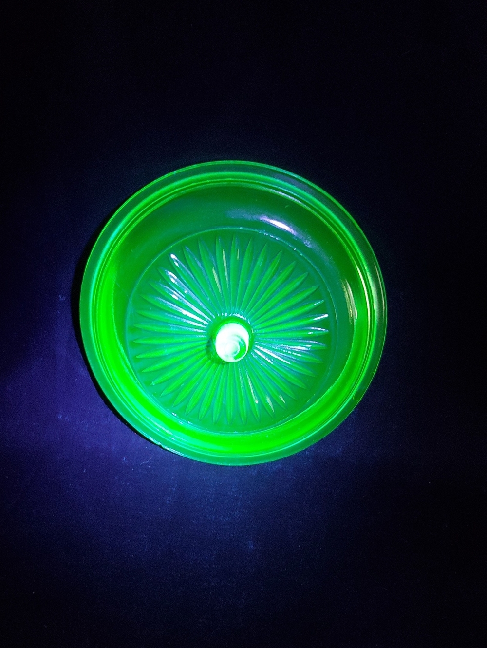 Vintage Uranium Glass Candy Dish Lid